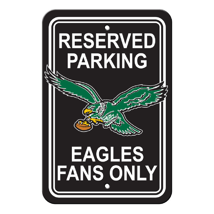 Philadelphia Eagles Sign 12x18 Plastic Reserved Parking Style Retro Design CO