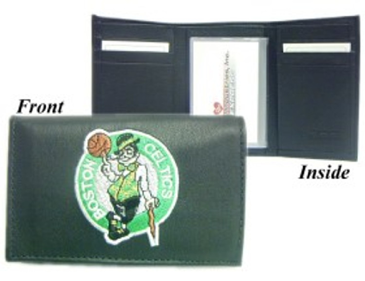 Boston Celtics Embroidered Leather Tri-Fold Wallet