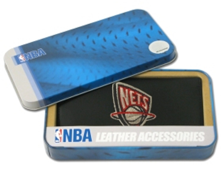 New Jersey Nets Checkbook Cover Embroidered Leather CO