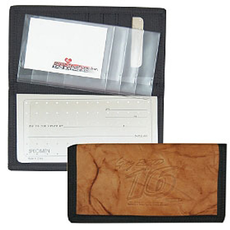 Greg Biffle Checkbook Cover Leather/Nylon Embossed CO