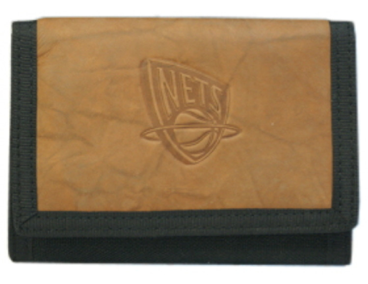 New Jersey Nets Leather/Nylon Embossed Tri-Fold Wallet