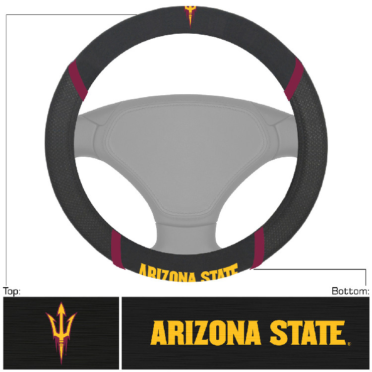 Arizona State Sun Devils Steering Wheel Cover Mesh/Stitched