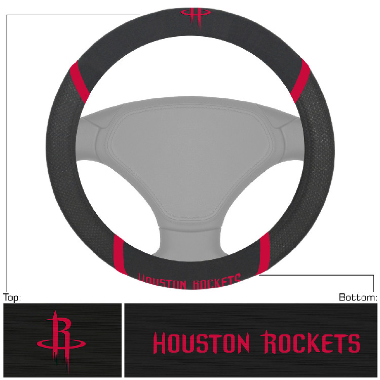 Houston Rockets Steering Wheel Cover Mesh/Stitched