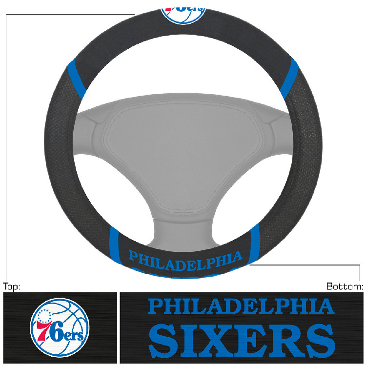 Philadelphia 76ers Steering Wheel Cover Mesh/Stitched