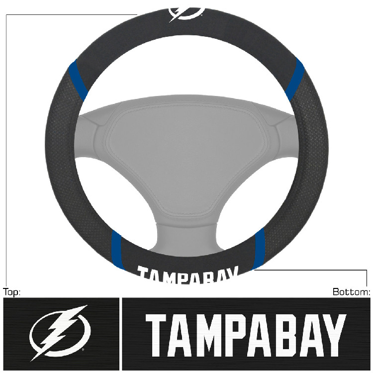 Tampa Bay Lightning Steering Wheel Cover Mesh/Stitched