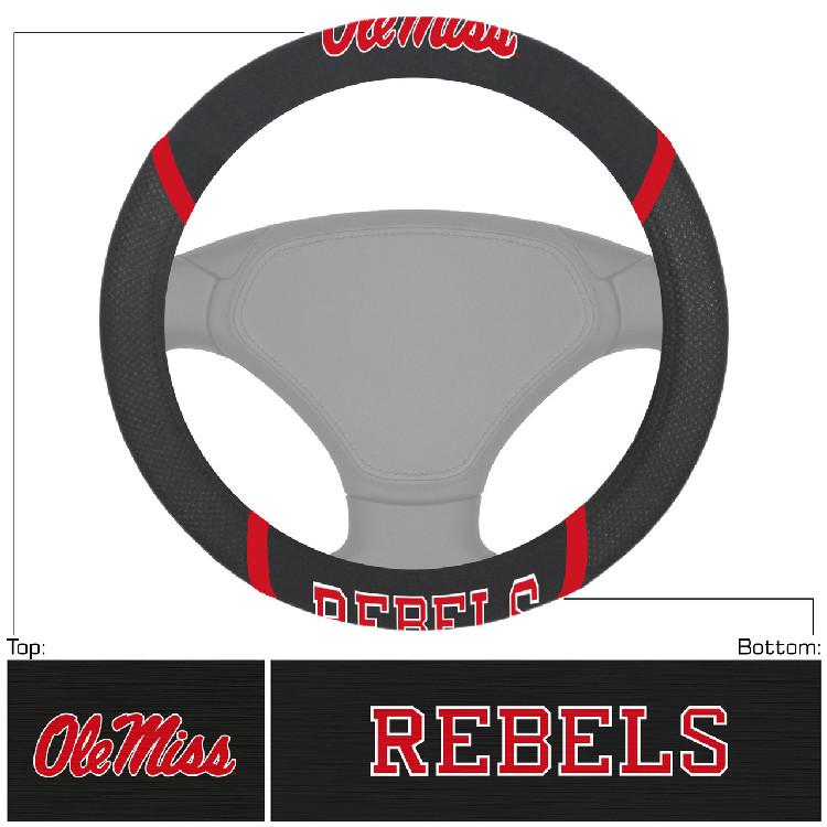 Mississippi Rebels Steering Wheel Cover Mesh/Stitched