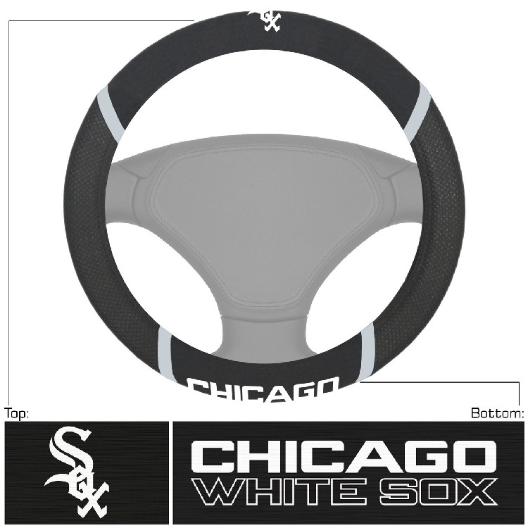 Chicago White Sox Steering Wheel Cover Mesh/Stitched