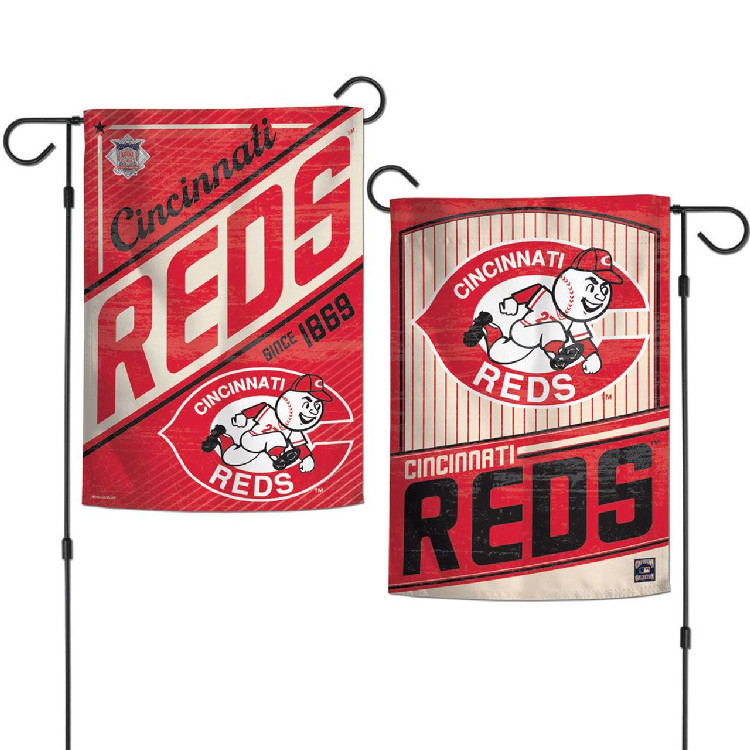 Cincinnati Reds Flag 12x18 Garden Style 2 Sided Cooperstown