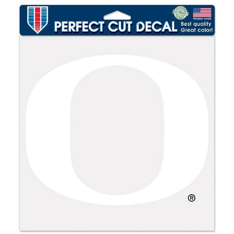 Oregon Ducks Decal 8x8 Perfect Cut White