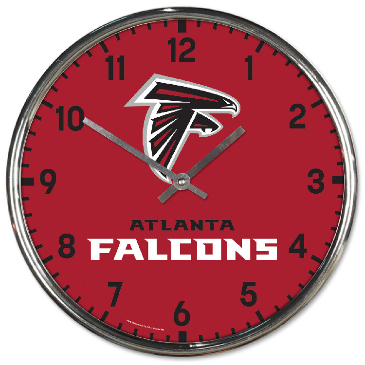 Atlanta Falcons Round Chrome Wall Clock