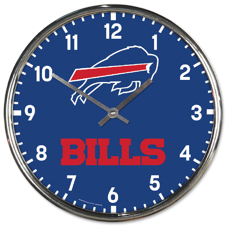 Buffalo Bills Round Chrome Wall Clock