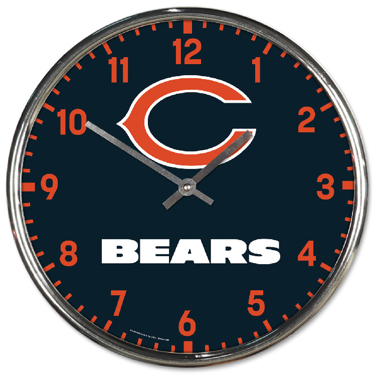 Chicago Bears Round Chrome Wall Clock