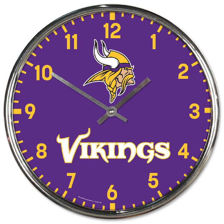 Minnesota Vikings Round Chrome Wall Clock