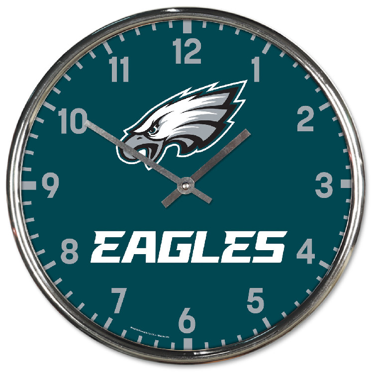 Philadelphia Eagles Round Chrome Wall Clock