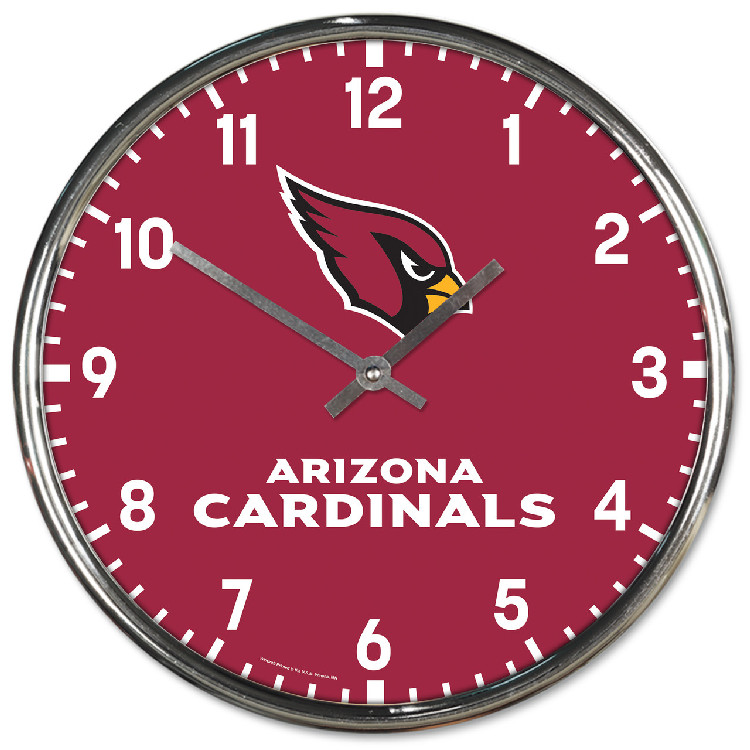 Arizona Cardinals Round Chrome Wall Clock