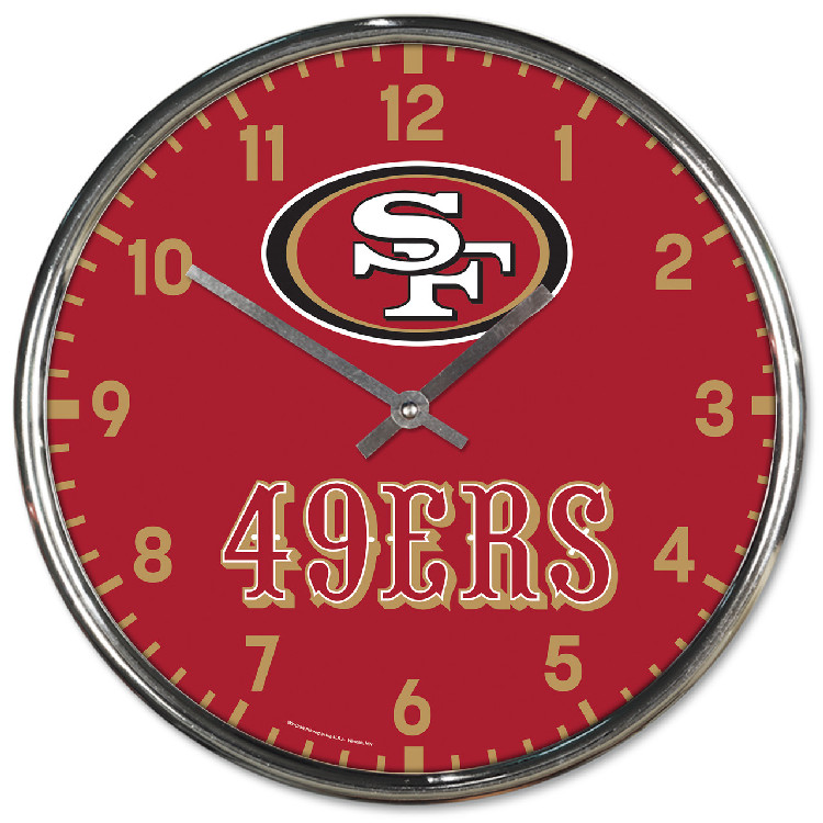 San Francisco 49ers Round Chrome Wall Clock