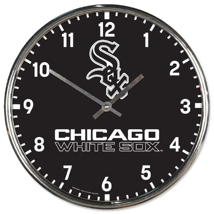 Chicago White Sox Round Chrome Wall Clock