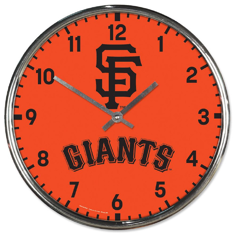 San Francisco Giants Round Chrome Wall Clock