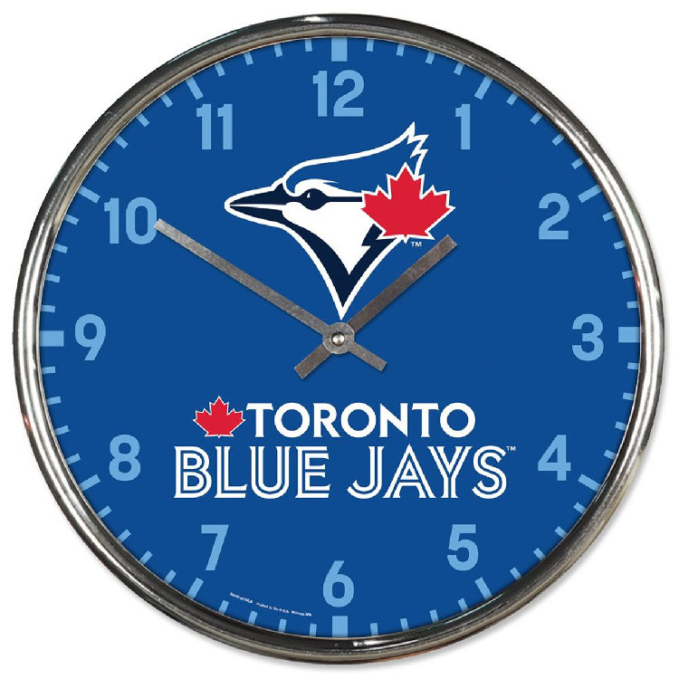 Toronto Blue Jays Round Chrome Wall Clock