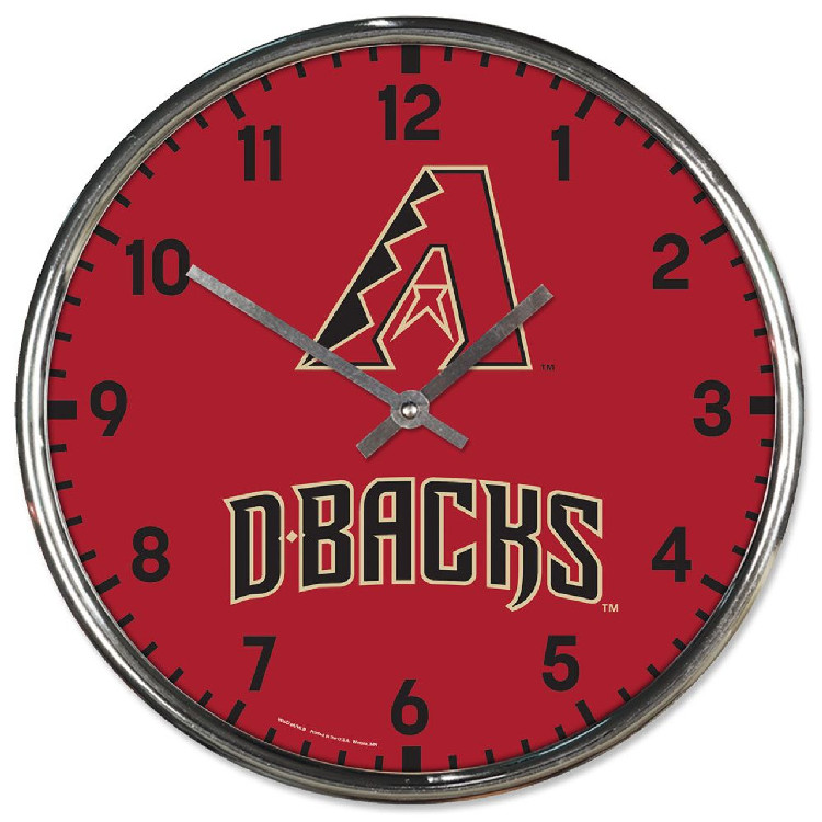 Arizona Diamondbacks Clock Round Wall Style Chrome