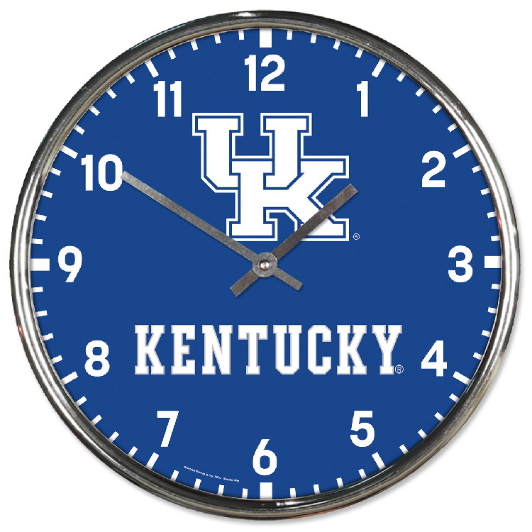 Kentucky Wildcats Round Chrome Wall Clock