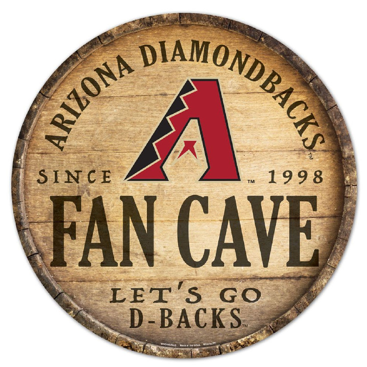 Arizona Diamondbacks Sign Wood 14 Inch Round Barrel Top Design