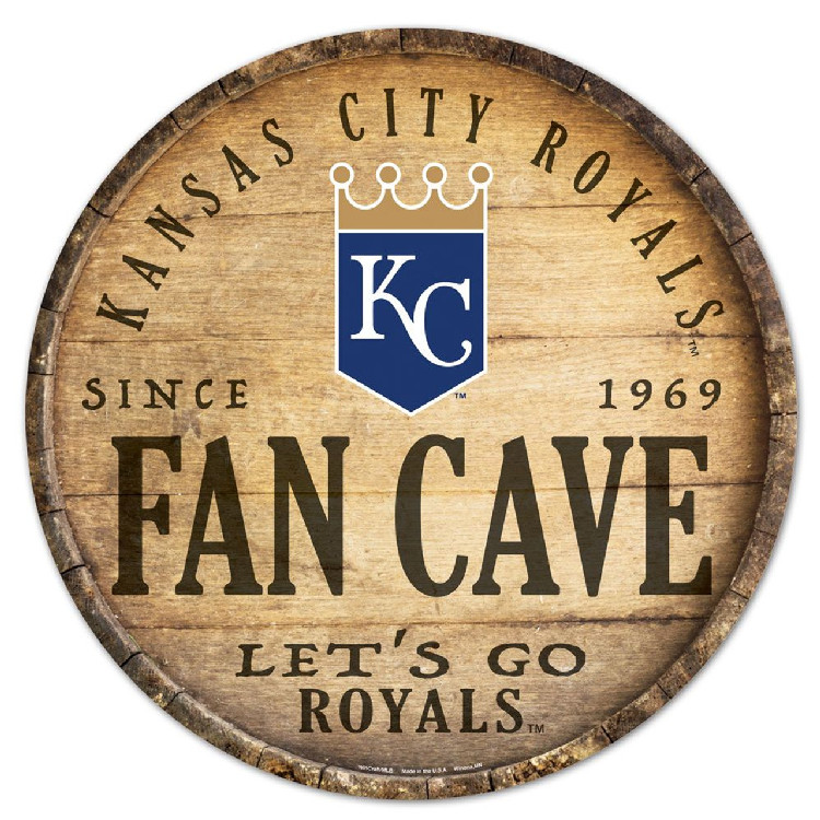 Kansas City Royals Sign Wood 14 Inch Round Barrel Top Design