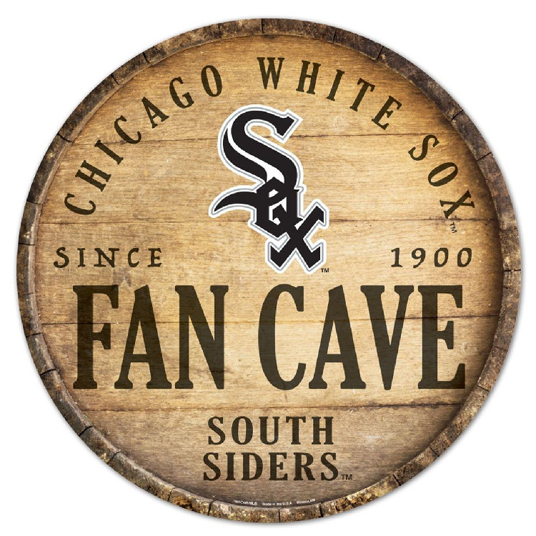 Chicago White Sox Sign Wood 14 Inch Round Barrel Top Design