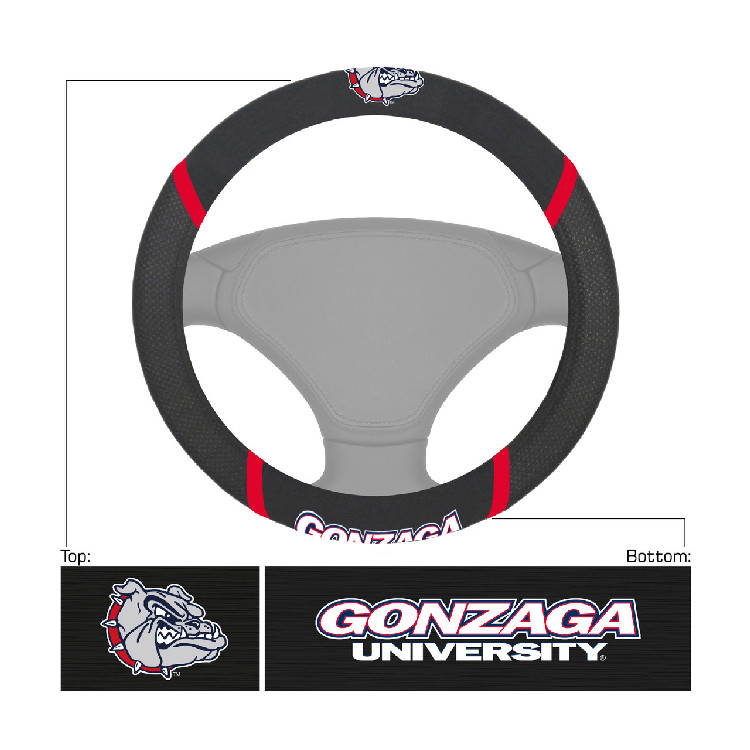 Gonzaga Bulldogs Steering Wheel Cover Mesh/Stitched