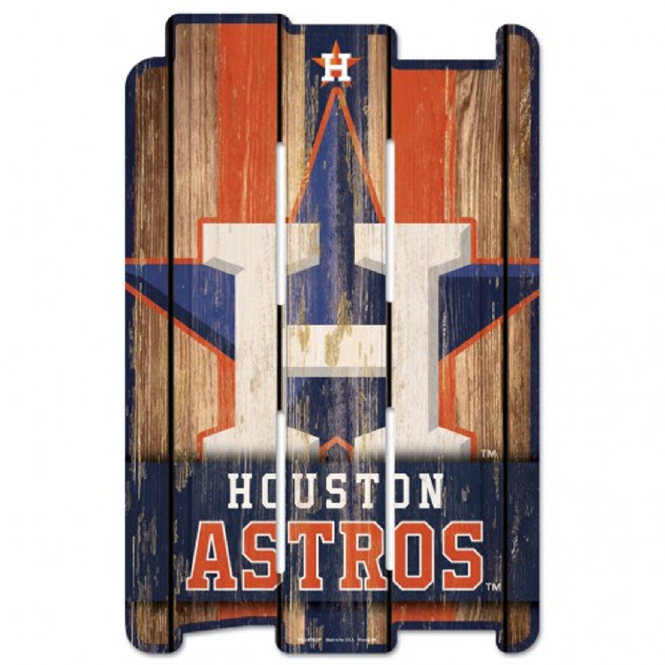 Houston Astros Sign 11x17 Wood Fence Style