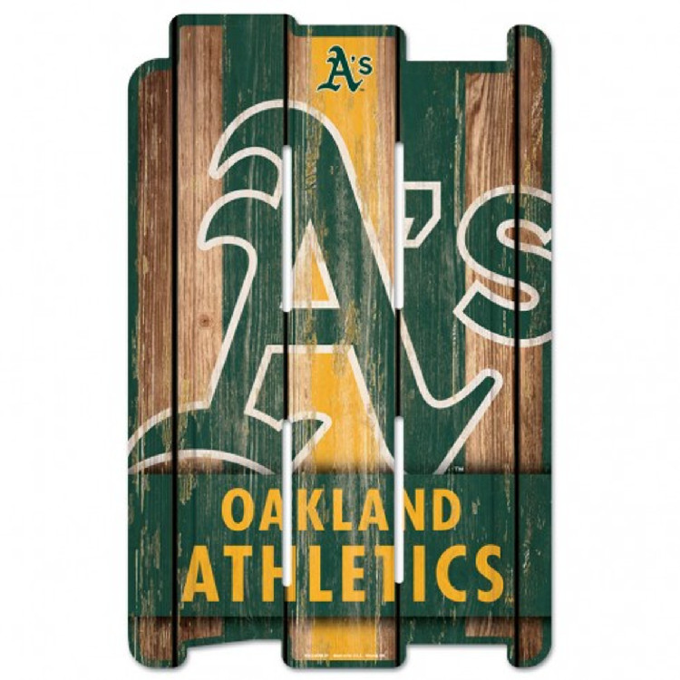 Oakland Athletics Sign 11x17 Wood Fence Style