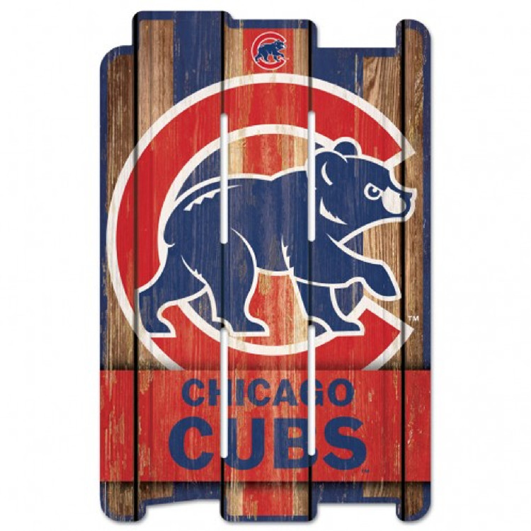 Chicago Cubs Sign 11x17 Wood Fence Style
