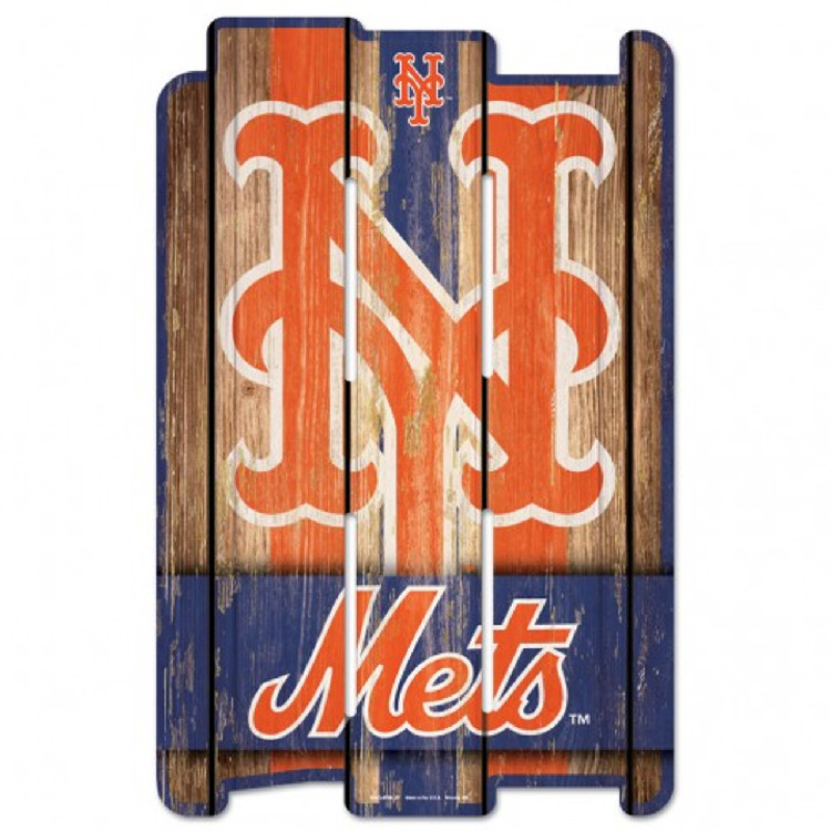 New York Mets Sign 11x17 Wood Fence Style