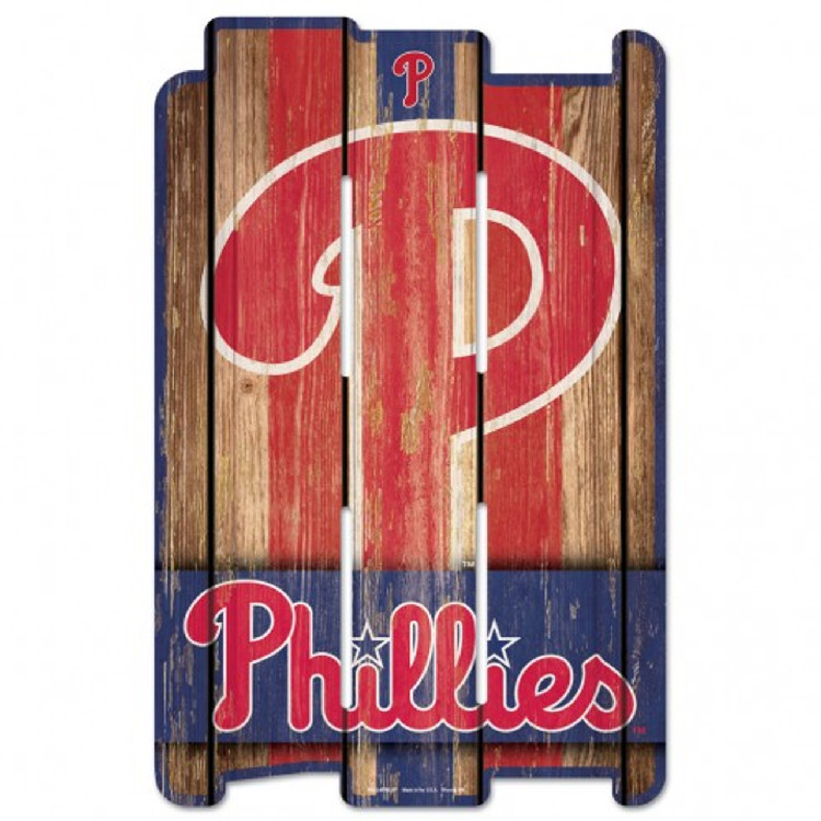 Philadelphia Phillies Sign 11x17 Wood Fence Style