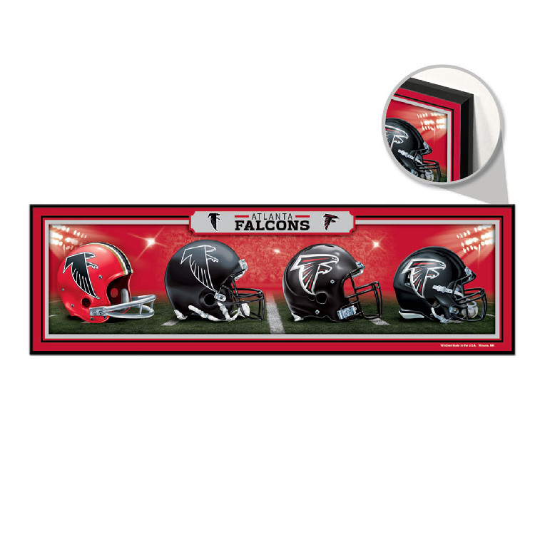 Atlanta Falcons Sign 9x30 Wood Helmets Design