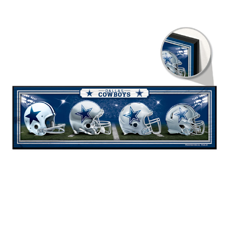 Dallas Cowboys Sign 9x30 Wood Helmets Design