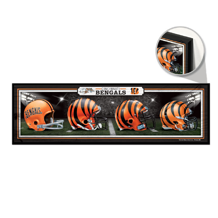 Cincinnati Bengals Sign 9x30 Wood Helmets Design