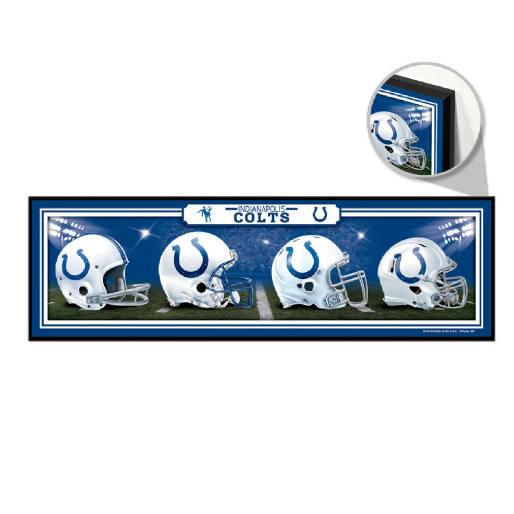 Indianapolis Colts Sign 9x30 Wood Helmets Design