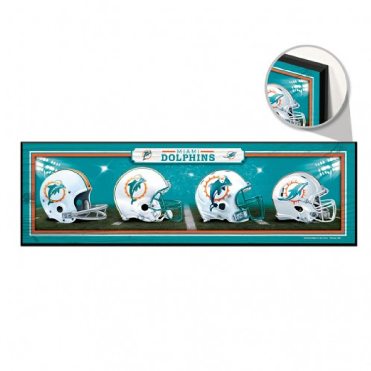 Miami Dolphins Sign 9x30 Wood Helmets Design