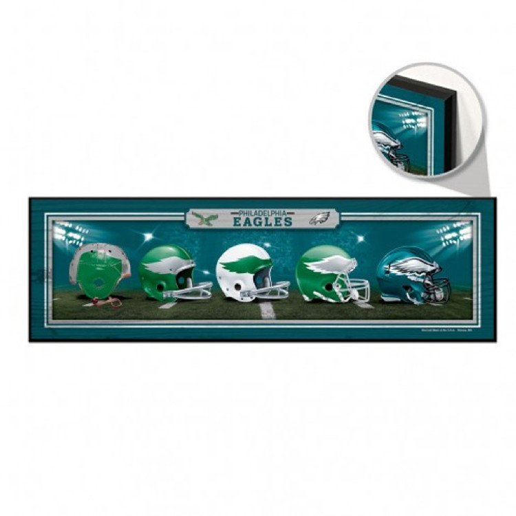 Philadelphia Eagles Sign 9x30 Wood Helmets Design