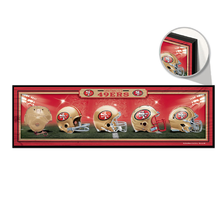 San Francisco 49ers Sign 9x30 Wood Helmets Design