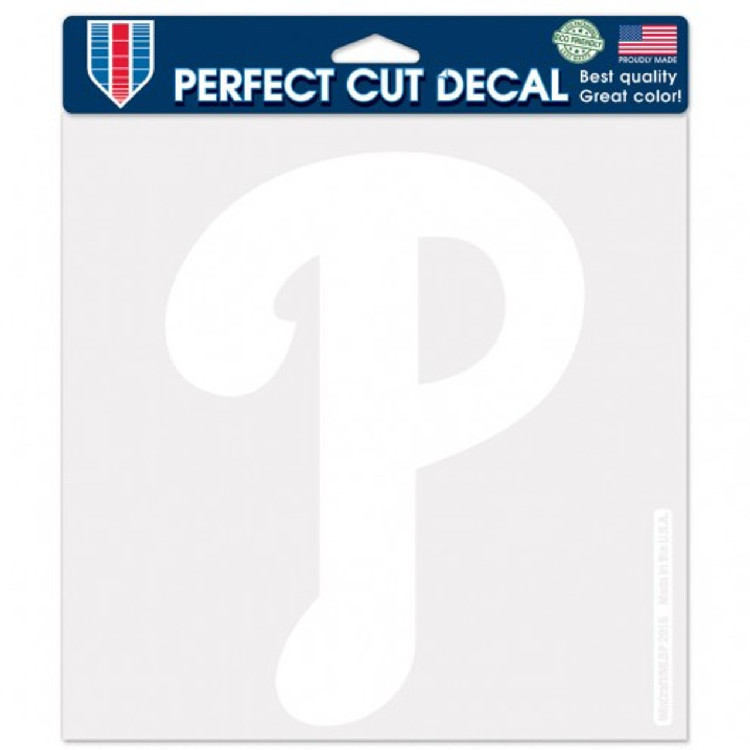 Philadelphia Phillies Decal 8x8 Perfect Cut White