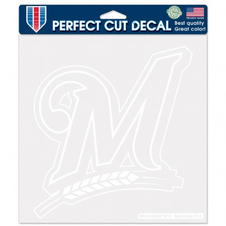 Milwaukee Brewers Decal 8x8 Die Cut White