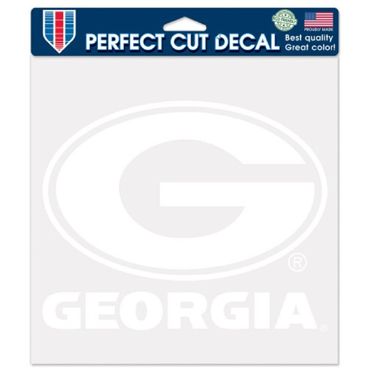 Georgia Bulldogs Decal 8x8 Perfect Cut White