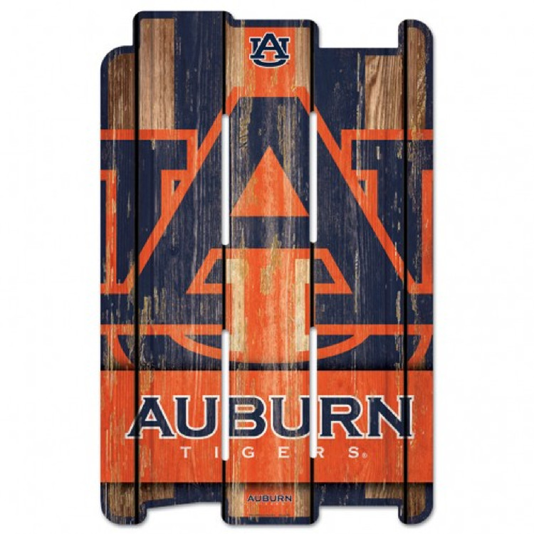 Auburn Tigers Sign 11x17 Wood Fence Style