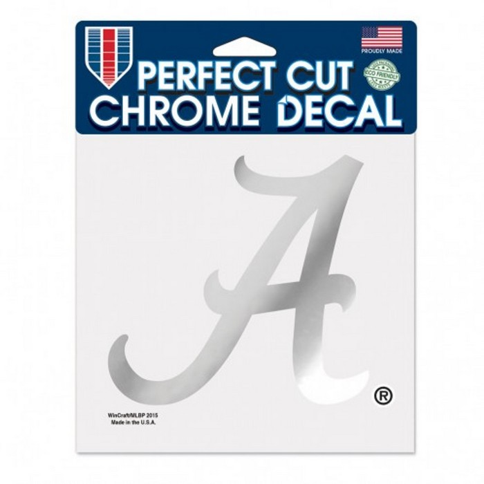 Alabama Crimson Tide Decal 6x6 Perfect Cut Chrome