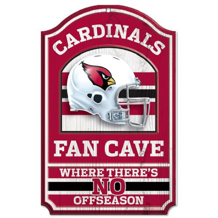 Arizona Cardinals Wood Sign - 11"x17" Fan Cave Design