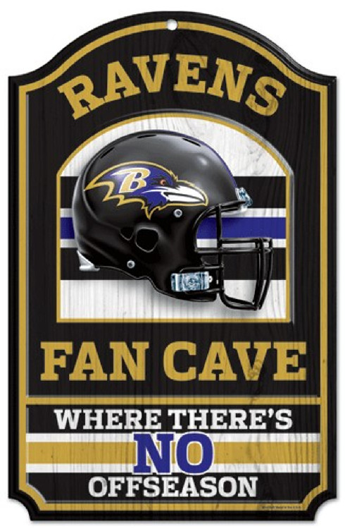 Baltimore Ravens Wood Sign - 11"x17" Fan Cave Design