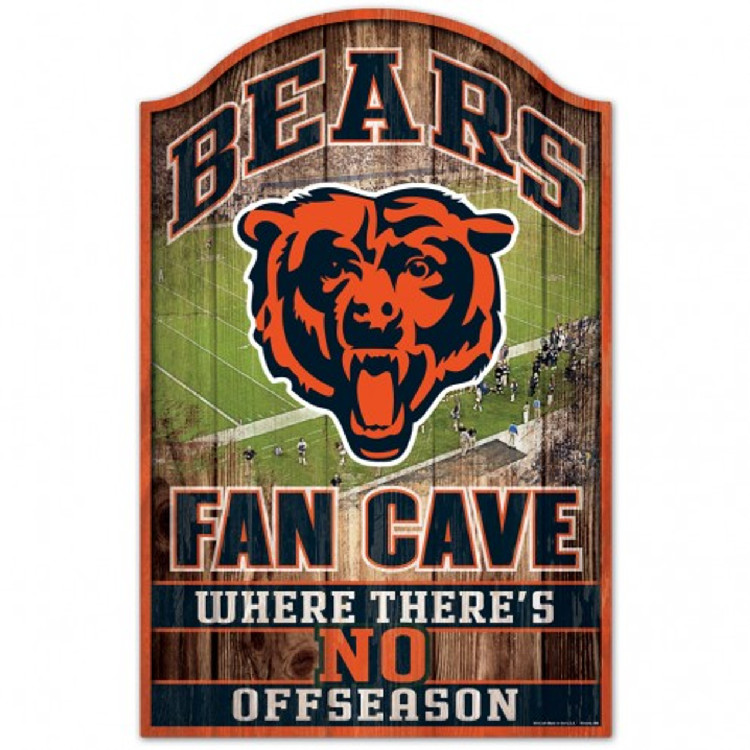 Chicago Bears Sign 11x17 Wood Fan Cave Design