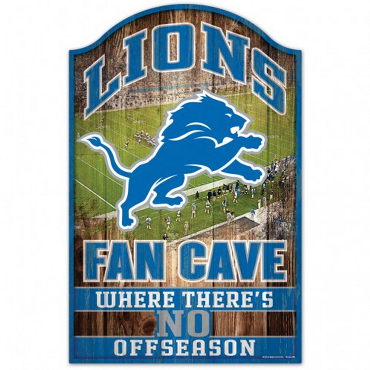 Detroit Lions Sign 11x17 Wood Fan Cave Design